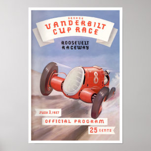 1937 Vanderbilt Cup vintage racing Poster