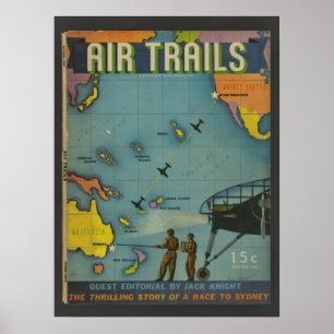 1938 Aviation Magazine Aeroplane Cover Art Print