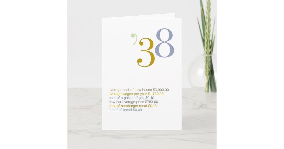 1938 Birthday Fun Facts Card | Zazzle