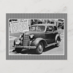 1938 Chevrolet 2-door sedan classic car Postcard