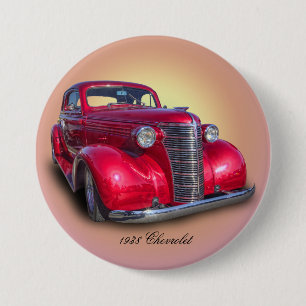 1938 CHEVROLET 7.5 CM ROUND BADGE
