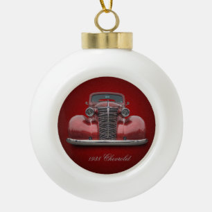 1938 CHEVROLET CERAMIC BALL CHRISTMAS ORNAMENT