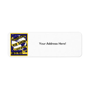 1938 Chicago International Air Show Return Address Label