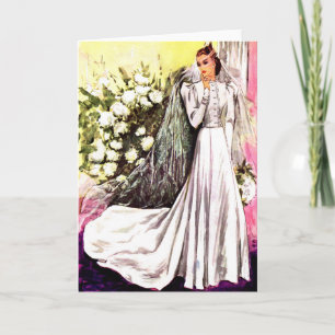 1938 wedding gown print card