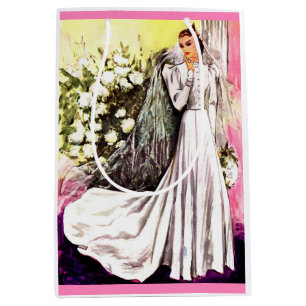 1938 wedding gown print medium gift bag