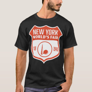 193940 New York Worlds Fair Retro Shield Orange T-Shirt