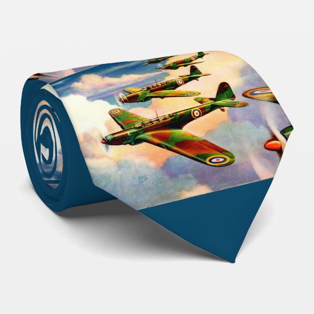 1939 British Fairey Junior Medium Bomber print Tie (Rolled)