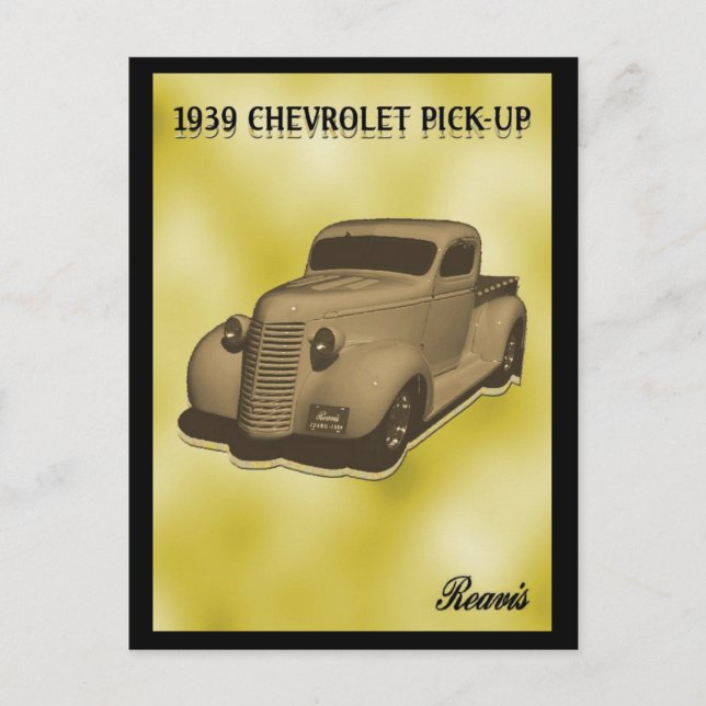 1939 CHEVROLET  PICKUP POSTCARD (Front)