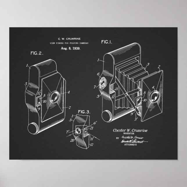 1939 Folding Camera Patent Art Drawing Print (Front)
