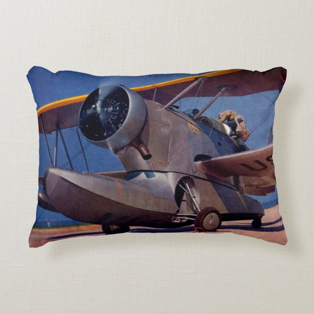 1939 Grumman F-2 aircraft Decorative Cushion (Front)