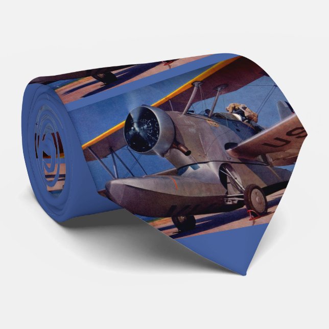 1939 Grumman F-2 aircraft print Tie (Rolled)