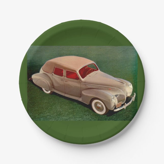 1939 Lincoln Zephyr Paper Plate (Front)