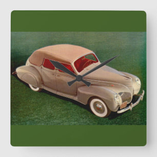 1939 Lincoln Zephyr Square Wall Clock