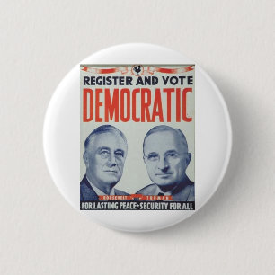 1940 Roosevelt - Truman 6 Cm Round Badge
