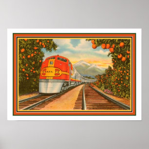 1940 Santa Fe Chief/ Orange Groves Poster