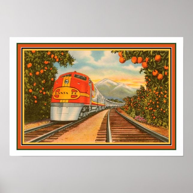 1940 Santa Fe Chief/ Orange Groves Poster (Front)