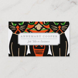 1940 Vintage Halloween Black Cats Business Card
