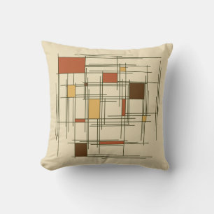 1940s Abstract Art Lines Cushion