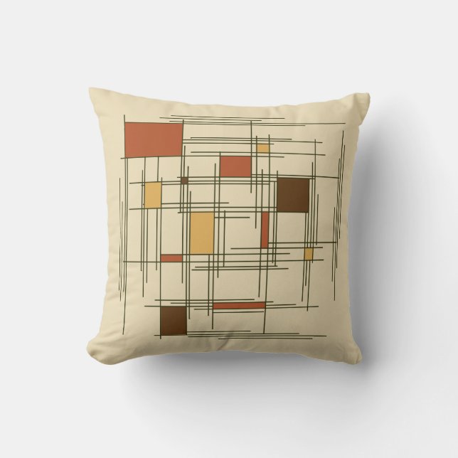 1940s Abstract Art Lines Cushion (Front)