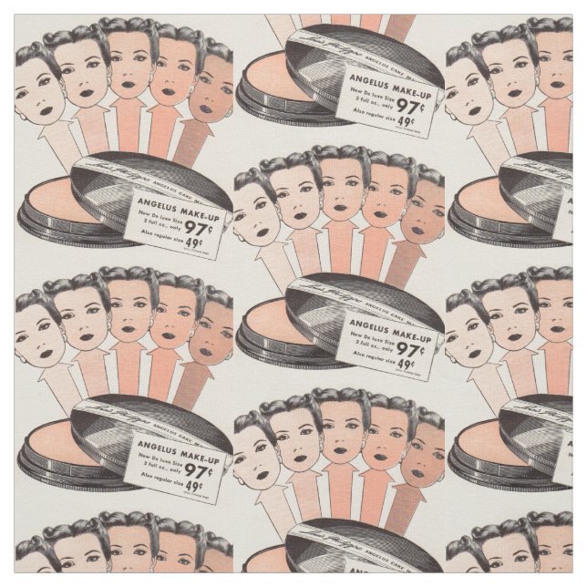 1940s ad for Angelus make-up print Fabric (Swatch)