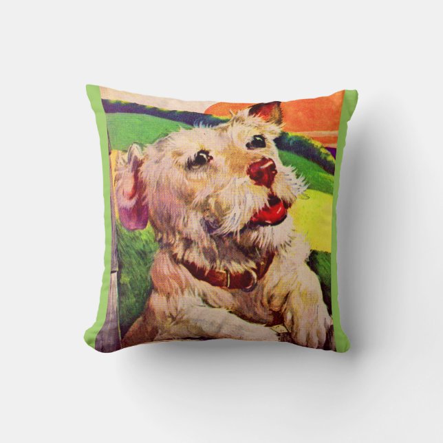 1940s adorable terrier dog cushion (Front)