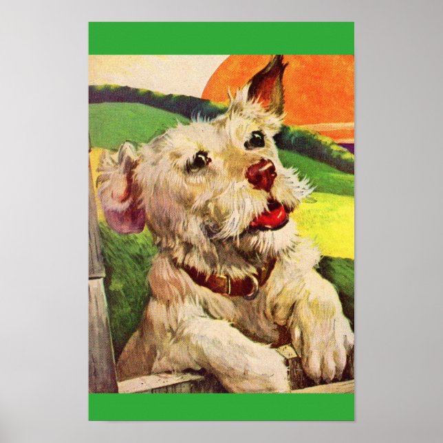 1940s adorable terrier dog poster (Front)