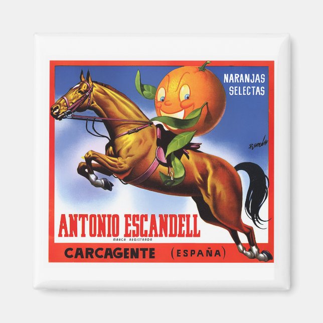 1940's ANTONIO ESCANDELL ORANGES LABEL POSTER Magnet (Front)