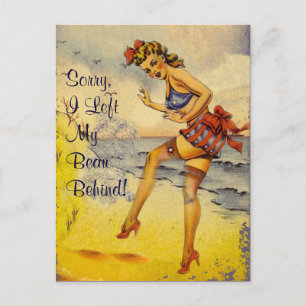 1940s Bathing Beauty Funny Postcard