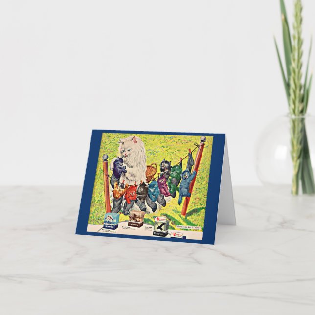 1940s Carter’s Ink ad mama cat and kittens Note Card (Front)