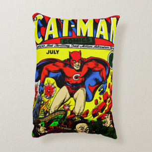 1940's Cat-Man Comics Pillow