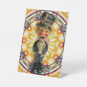 1940S CHARLIE McCARTHY TIN TOY Pedestal Sign