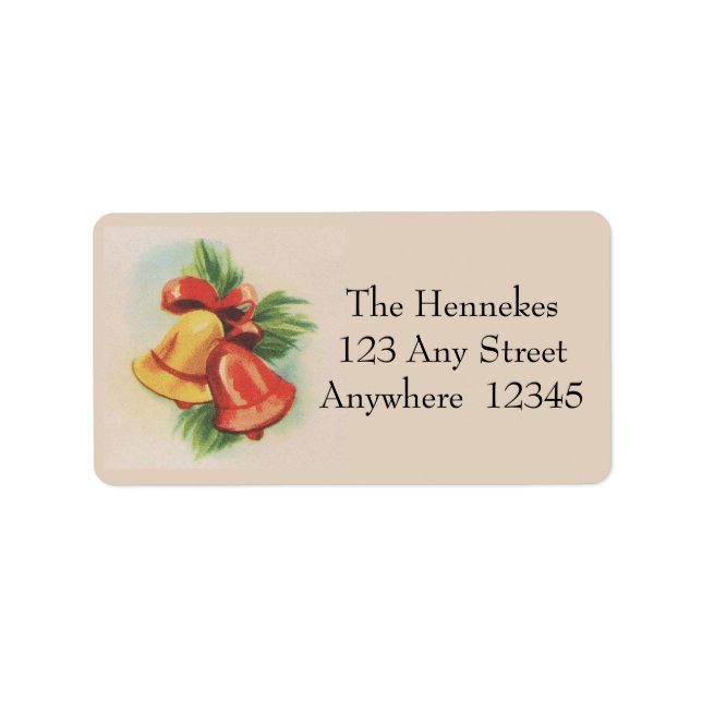 1940s Christmas Bells Label (Front)