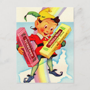 1940s Clark’s chewing gum elf Postcard