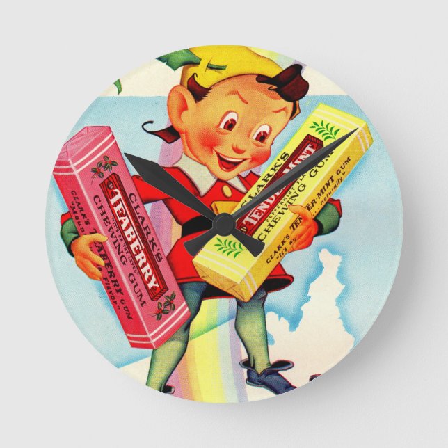 1940s Clark’s chewing gum elf Round Clock (Front)
