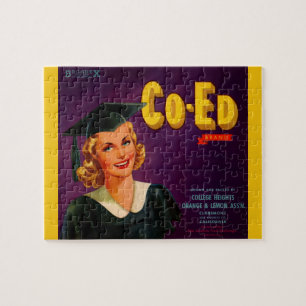 1940s Co-Ed Brand citrus crate label Jigsaw Puzzle