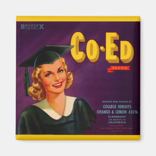 1940s Co-Ed Brand citrus crate label Magnet