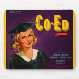 1940s Co-Ed Brand citrus crate label Mouse Pad