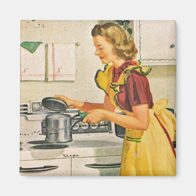 1940s Cooking Housewife Magnet (Front)