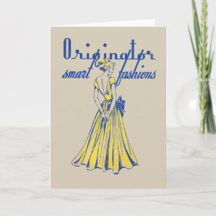 1940's Fashion Illustration Greeting or Note Card