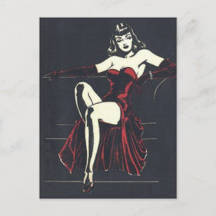 1940s femme fatale postcard