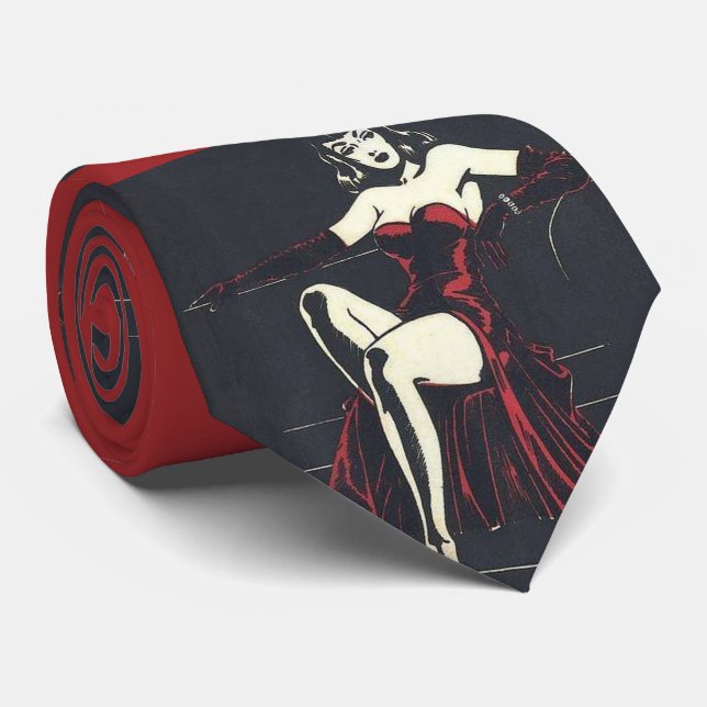 1940s femme fatale tie (Rolled)