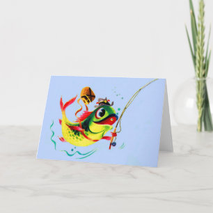 1940s fishing fish card