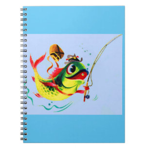 1940s fishing fish notebook