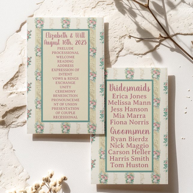 1940's Floral Wallpaper Wedding Program (Creator Uploaded)