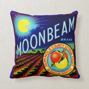 1940s fruit crate label Moonbeam brand citrus Cushion