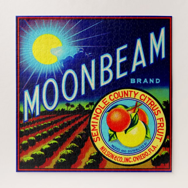 1940s fruit crate label Moonbeam brand citrus Jigsaw Puzzle (Vertical)