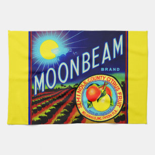 1940s fruit crate label Moonbeam brand citrus Tea Towel