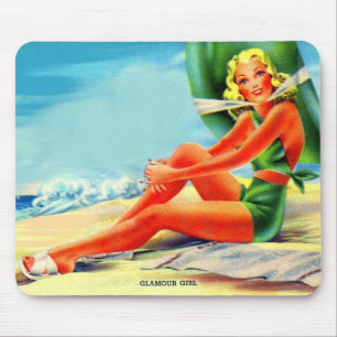 1940s glamour girl mouse pad