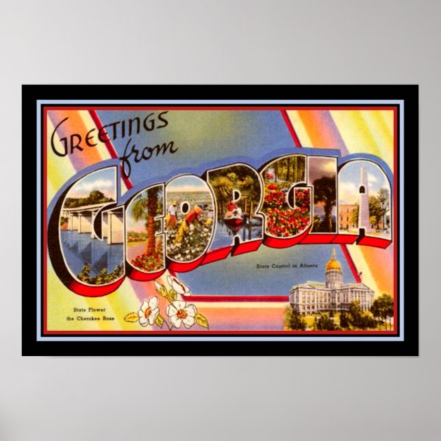 1940's "Greetings from Georgia" Poster (Front)
