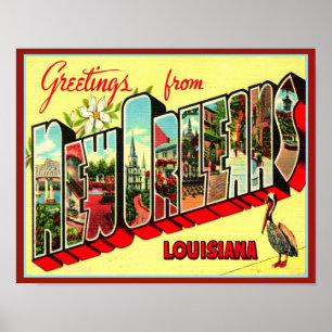 1940's Greetings from New Orleans Poster
